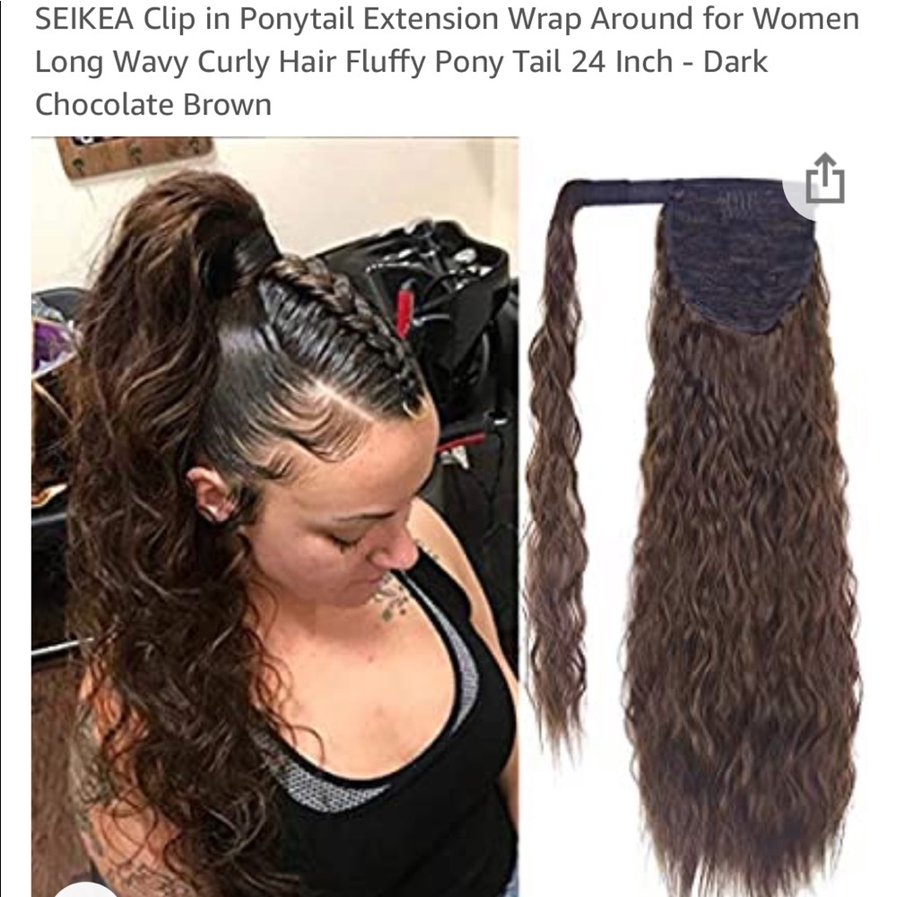 Dark chocolate ponytail extension